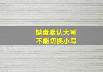 键盘默认大写 不能切换小写